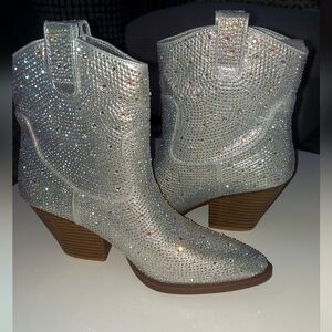 FOREVER Western Sparkle Cowboy Boot SZ 8.5 New